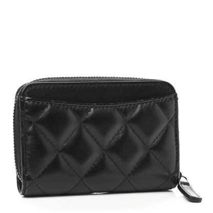 Chanel Lambskin Quilted Zip Coin Purse So Black 3 of 8
