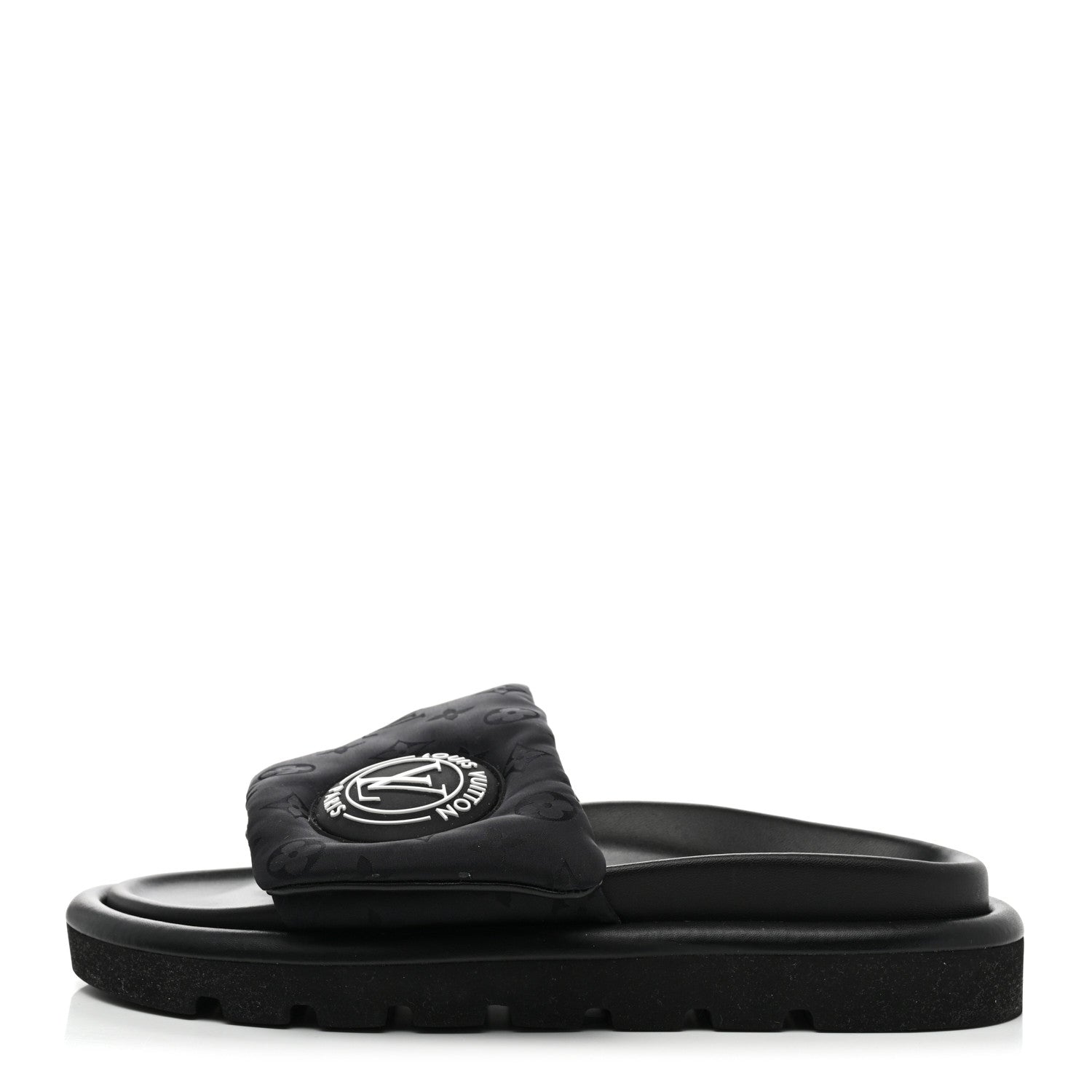 Louis Vuitton Nylon Monogram Womens Pool Pillow Comfort Mules 37 Black 1 of 9