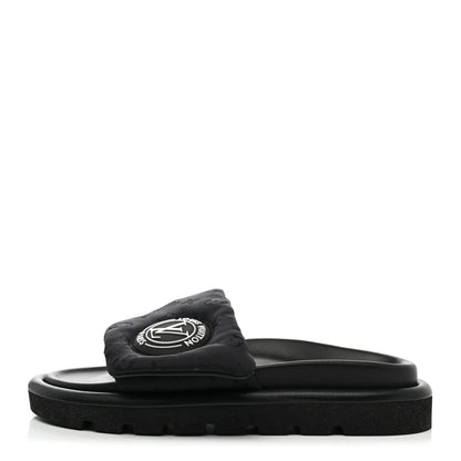 Louis Vuitton Nylon Monogram Womens Pool Pillow Comfort Mules 37 Black 1 of 9
