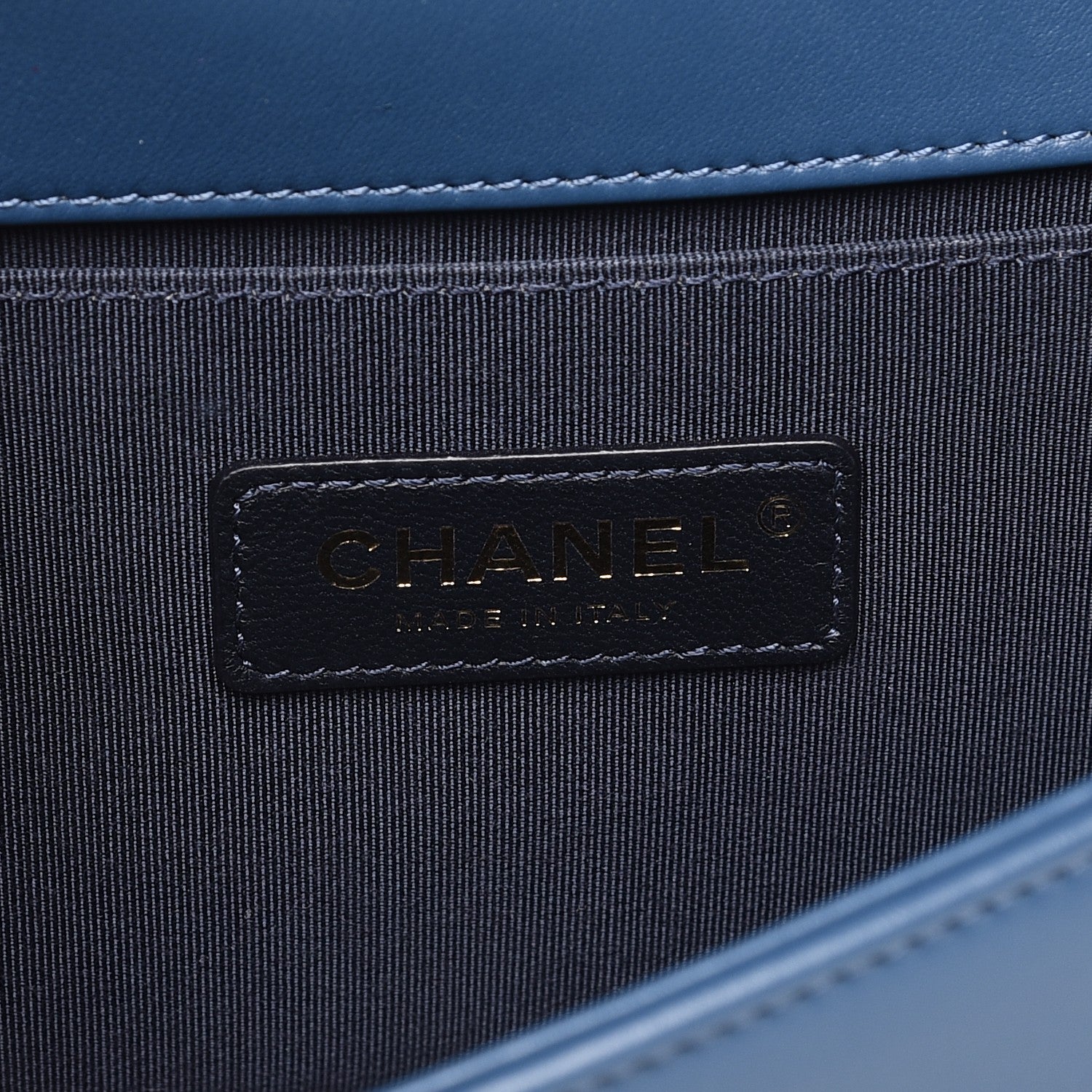 Chanel Calfskin Chevron Quilted Medium Boy Flap Blue 5 of 11