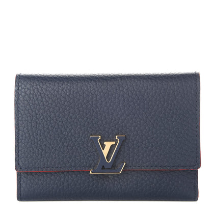 Louis Vuitton Taurillon Capucines Compact Wallet Marine Rouge 1 of 6