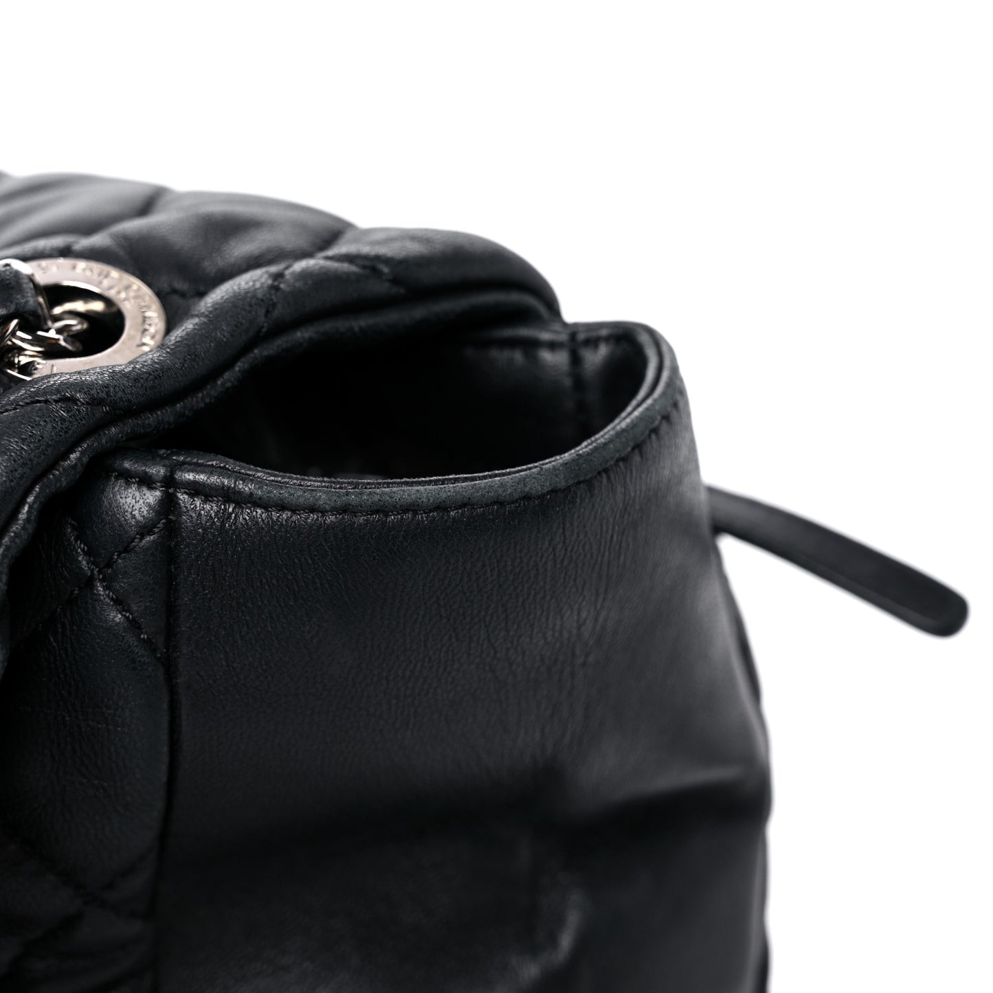 Lambskin Jumbo Coco Rain Flap Black