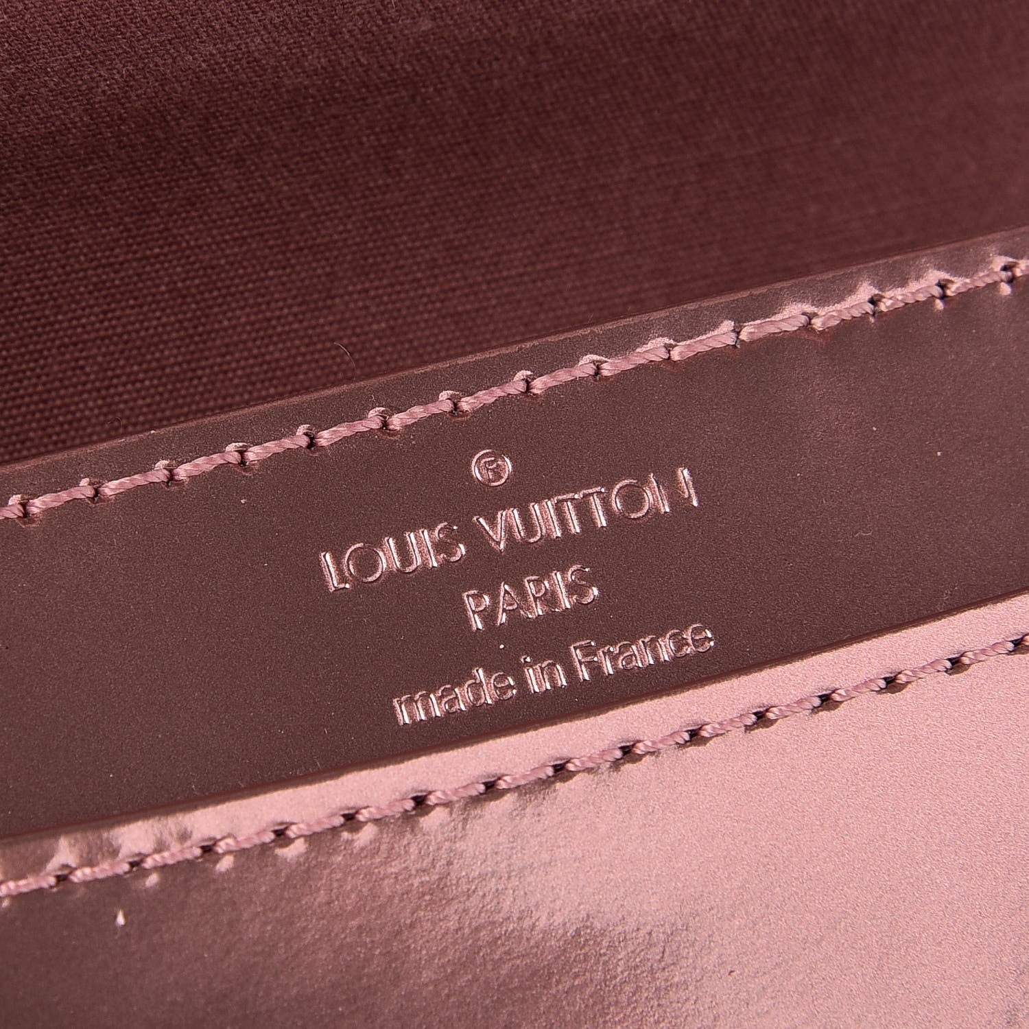 Louis Vuitton Patent Louise PM Chain Clutch Rose Cuivre 6 of 7