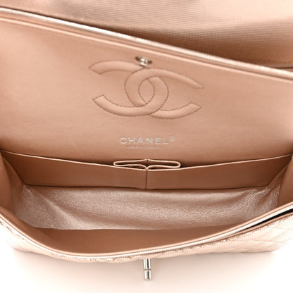 Chanel Metallic Calfskin Pixel Effect Medium Double Flap Pinky Gold 5 of 12