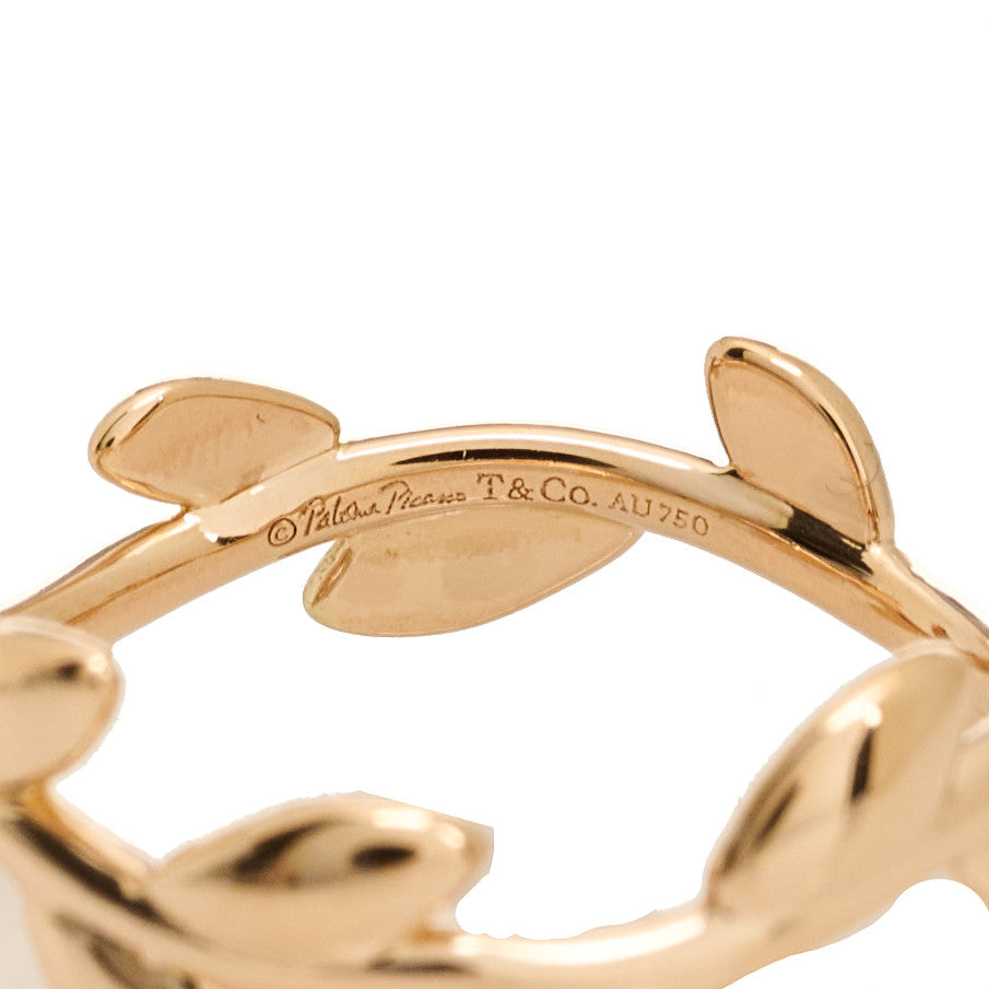 Tiffany 18K Rose Gold Narrow Paloma Picasso Olive Leaf Band Ring 51 5.75 4 of 4