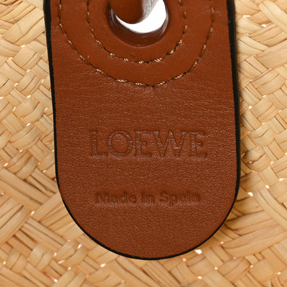 Loewe Calfskin Raffia Small Anagram Basket Tote Bag Natural Tan 6 of 12