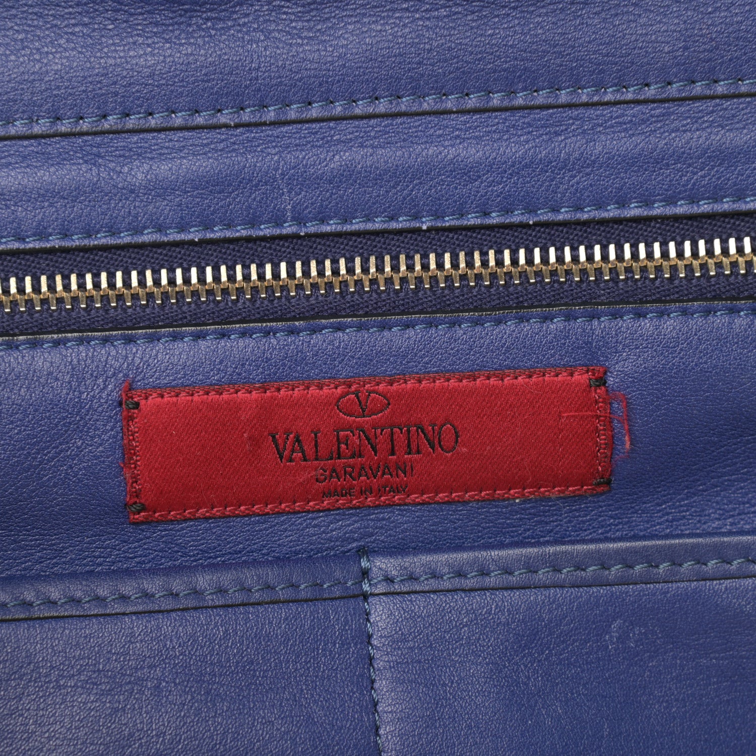 Valentino Garavani Vitello Medium Rockstud Tote Blue China 6 of 12
