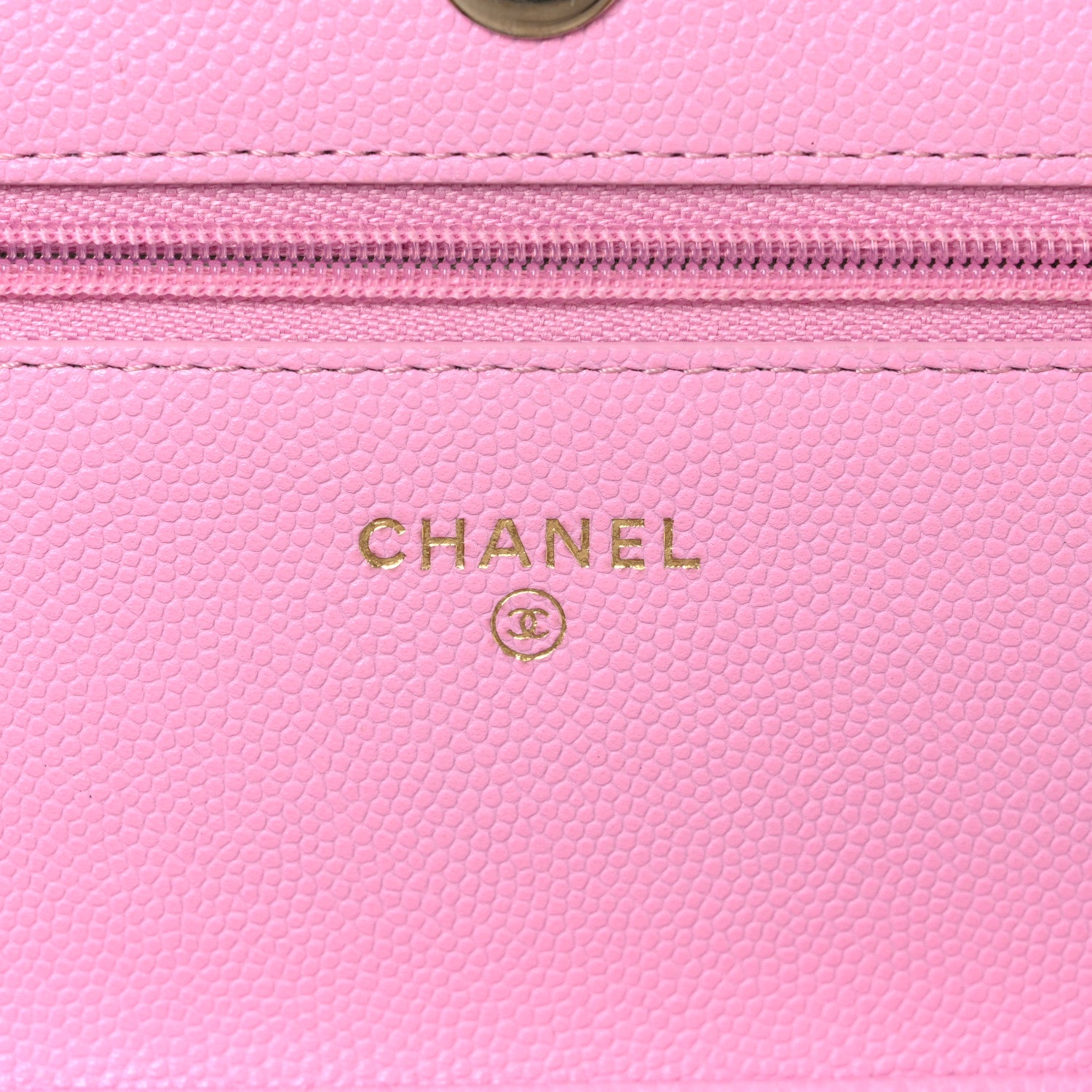 Chanel Caviar Quilted Perforated Metal CC Wallet On Chain WOC Lilac Light Green 6 of 11