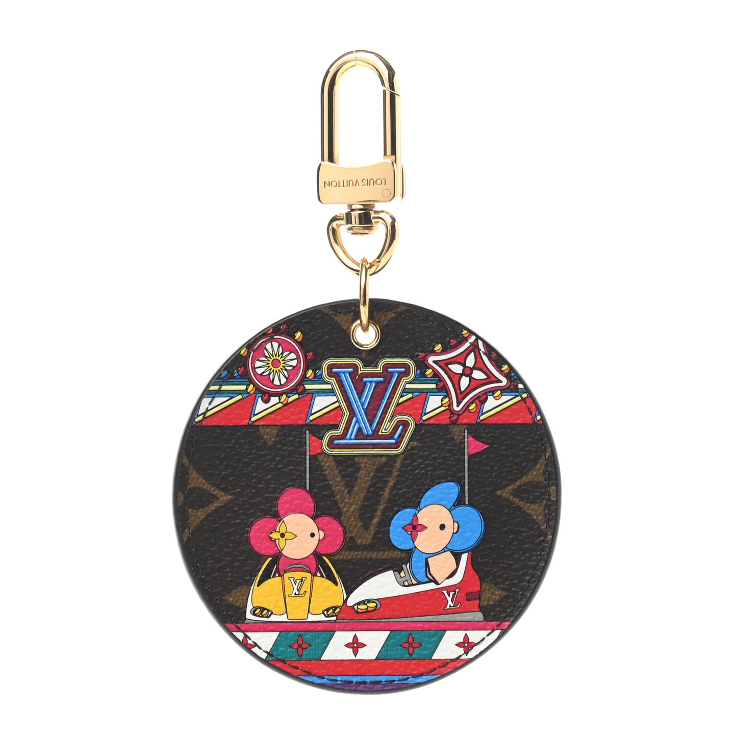 Monogram 2020 Christmas Animation Bumper Cars Bag Charm Key Ring Coquelicot