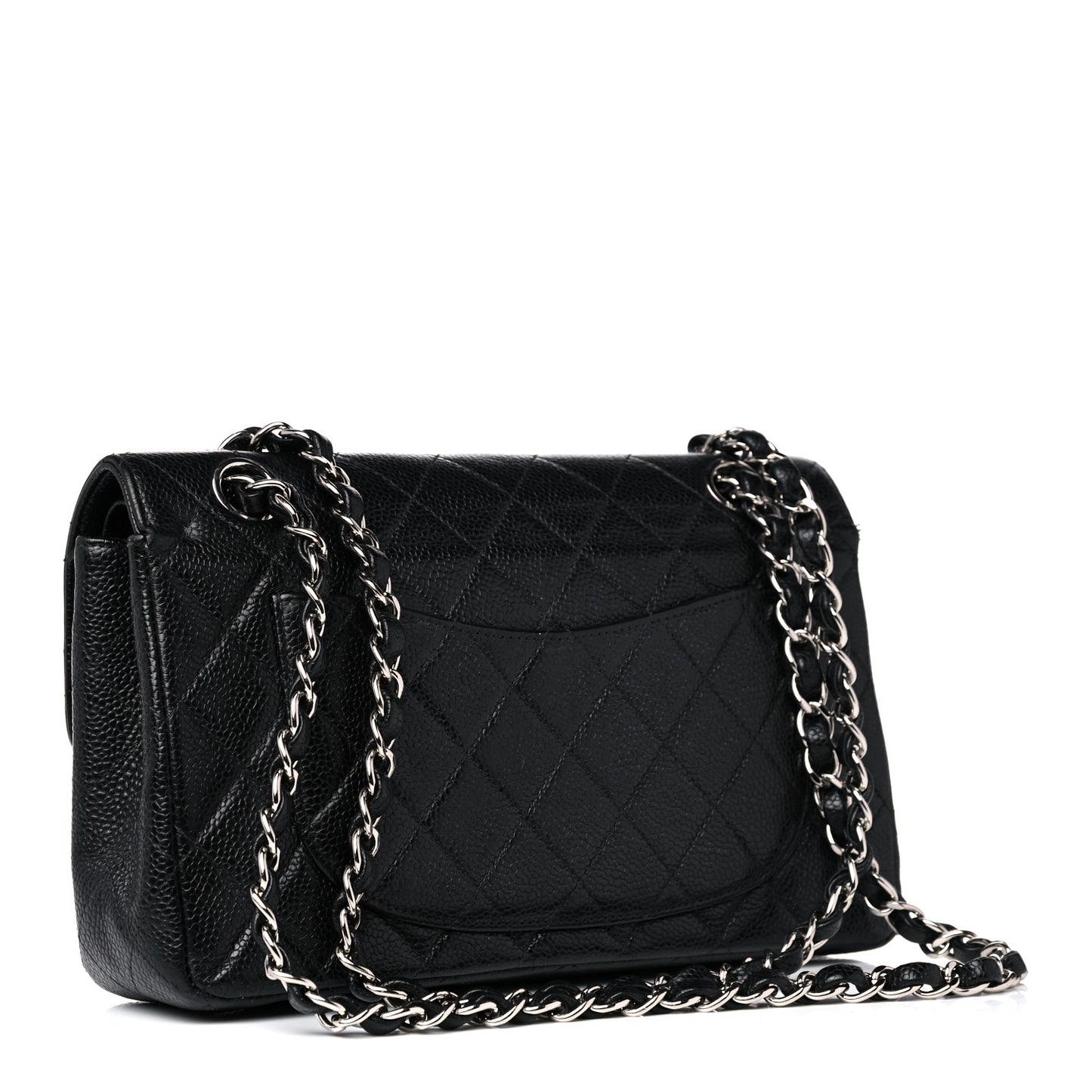 Caviar Quilted Small Double Flap Black