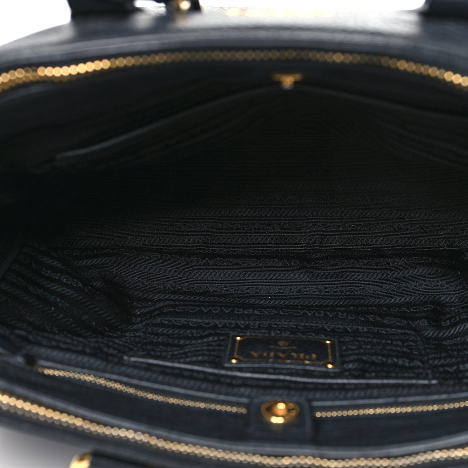 Prada Vitello Daino Large Double Zip Tote Black 5 of 16