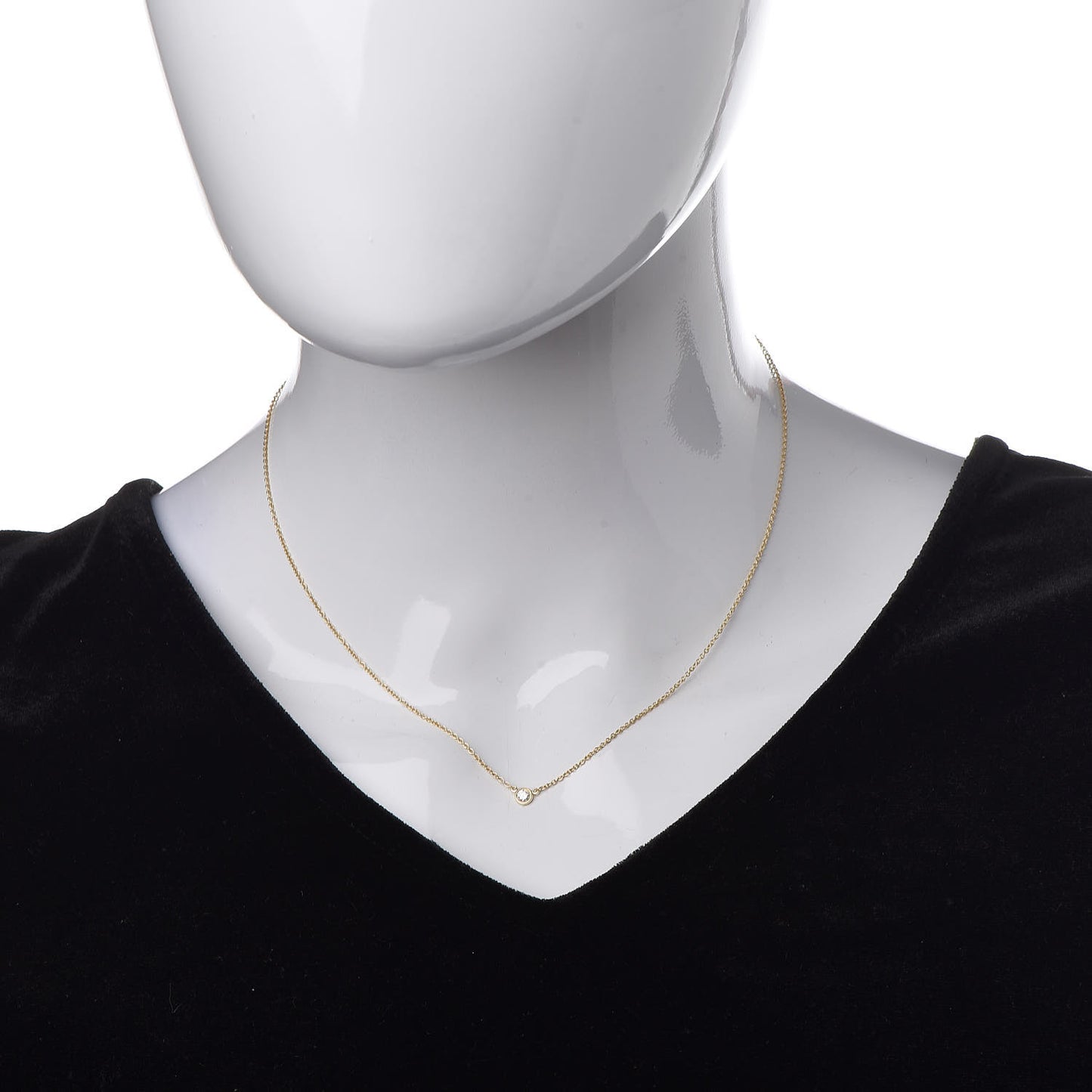 18K Yellow Gold Diamond .08ct Elsa Peretti Diamonds by the Yard Pendant Necklace