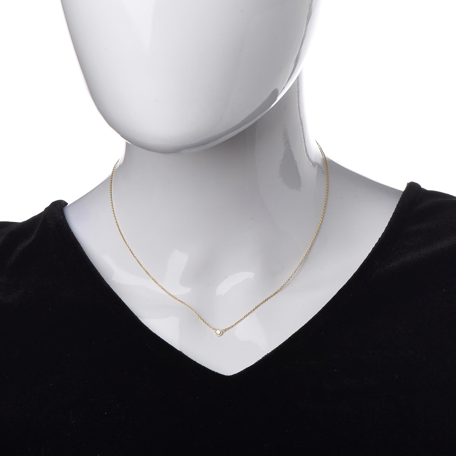 Tiffany 18K Yellow Gold Diamond .08ct Elsa Peretti Diamonds by the Yard Pendant Necklace 2 of 7