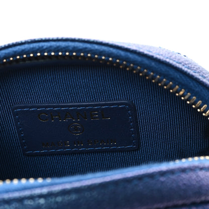 Chanel Iridescent Caviar Quilted Zip Around Classic Coin Purse Blue 6 of 7