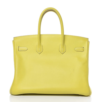 Hermes Epsom Candy Birkin 35 Lime Gris Perle 3 of 33