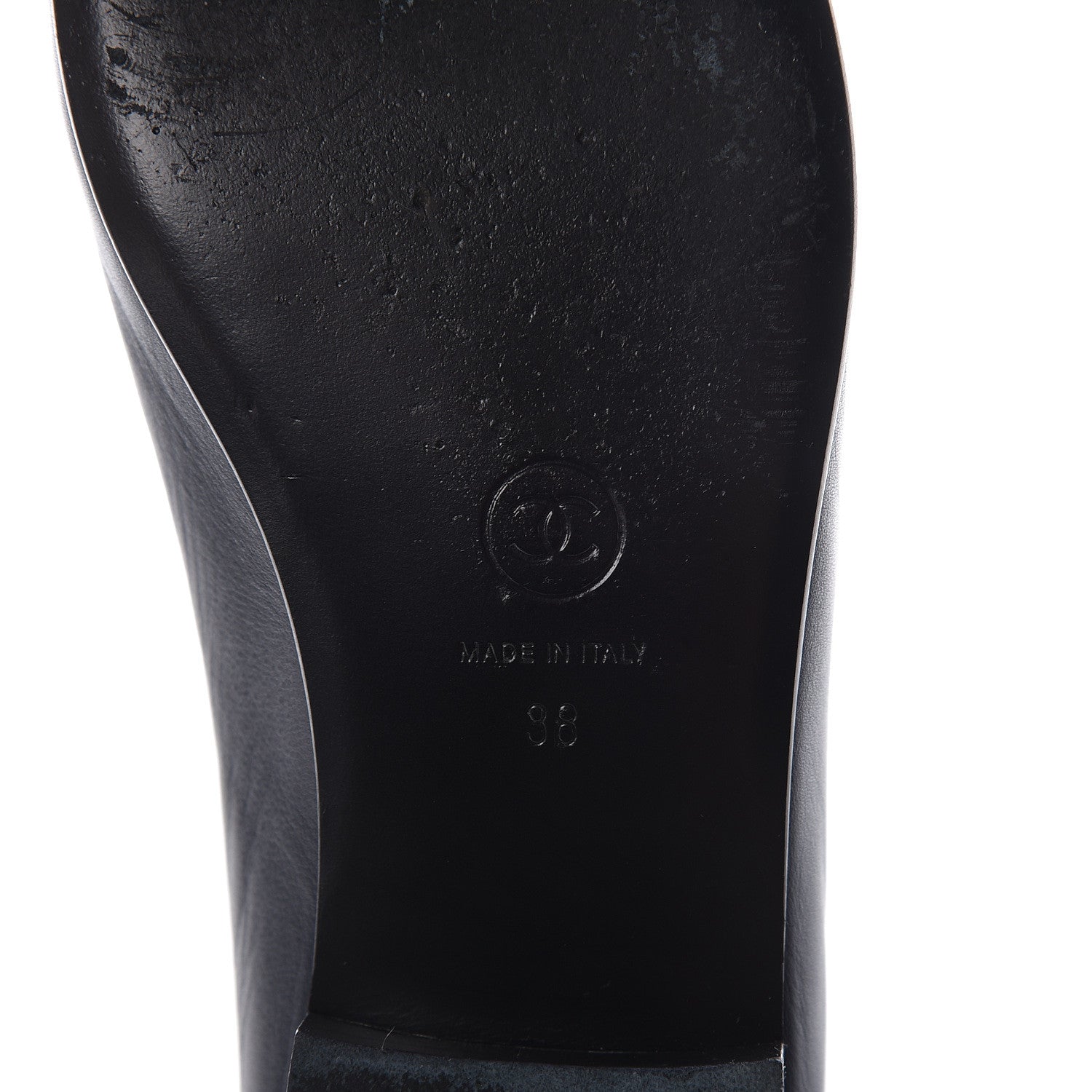 Chanel Calfskin CC Cap Toe Ballerina Flats 38 Dark Navy 6 of 8