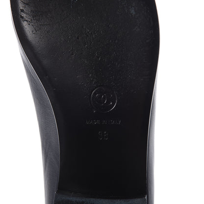 Chanel Calfskin CC Cap Toe Ballerina Flats 38 Dark Navy 6 of 8