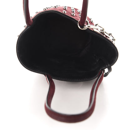Alexander Wang Suede Studded Mini Roxy Bucket Bag Burgundy 5 of 10
