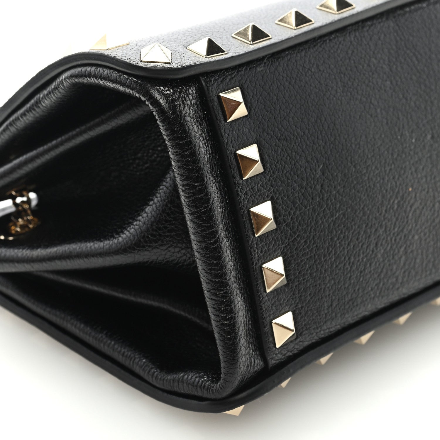 Valentino Garavani Calfskin Rockstud Mini Chain Shoulder Bag Black 7 of 8