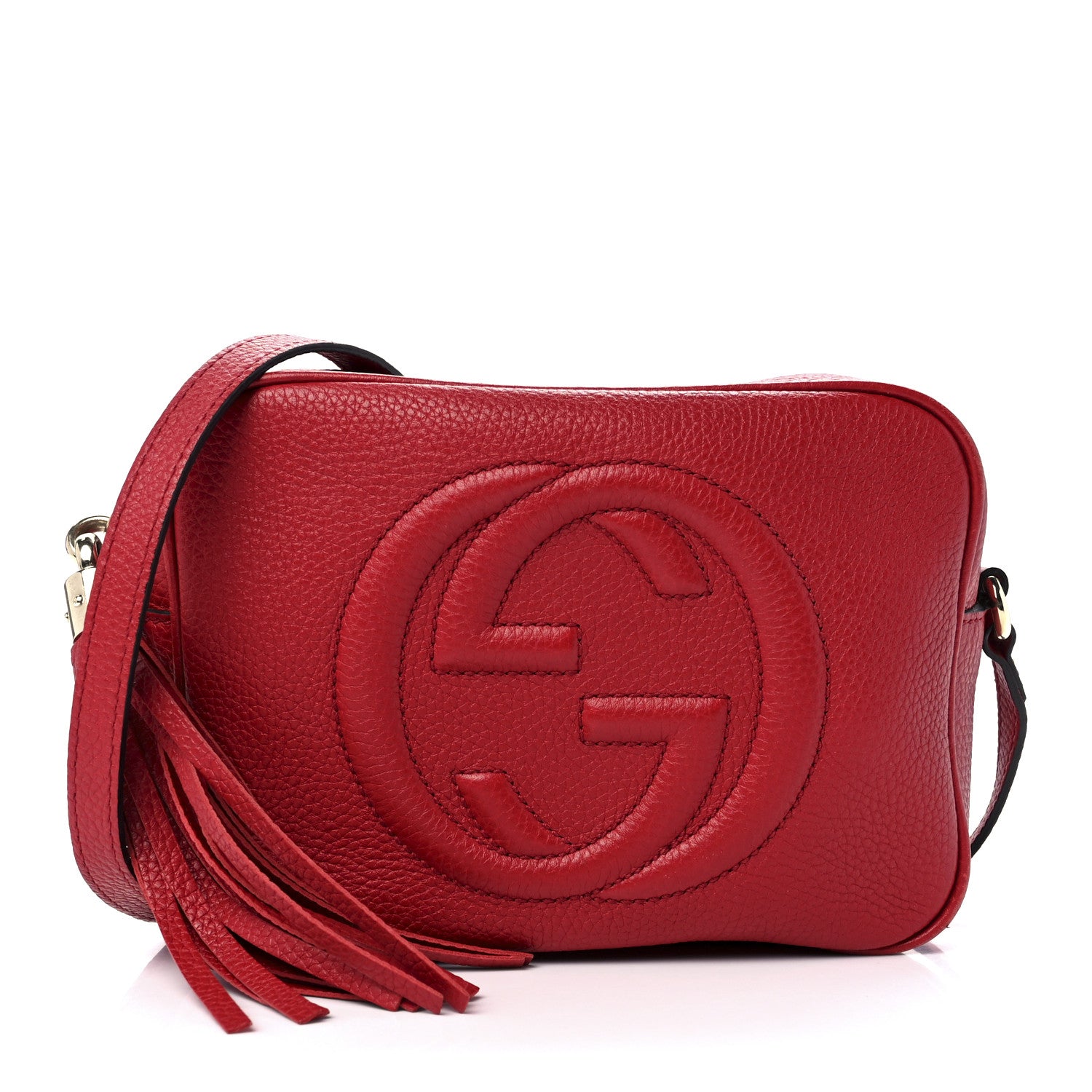Gucci Pebbled Calfskin Small Soho Disco Bag Vibrant Red 1 of 12