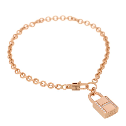 Hermes 18K Rose Gold Diamond Amulettes Cadenas Bracelet SH 1 of 4