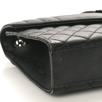 Saint Laurent Grain De Poudre Textured Mixed Matelasse Large Triquilt Monogram Monochrome Satchel Black 9 of 15