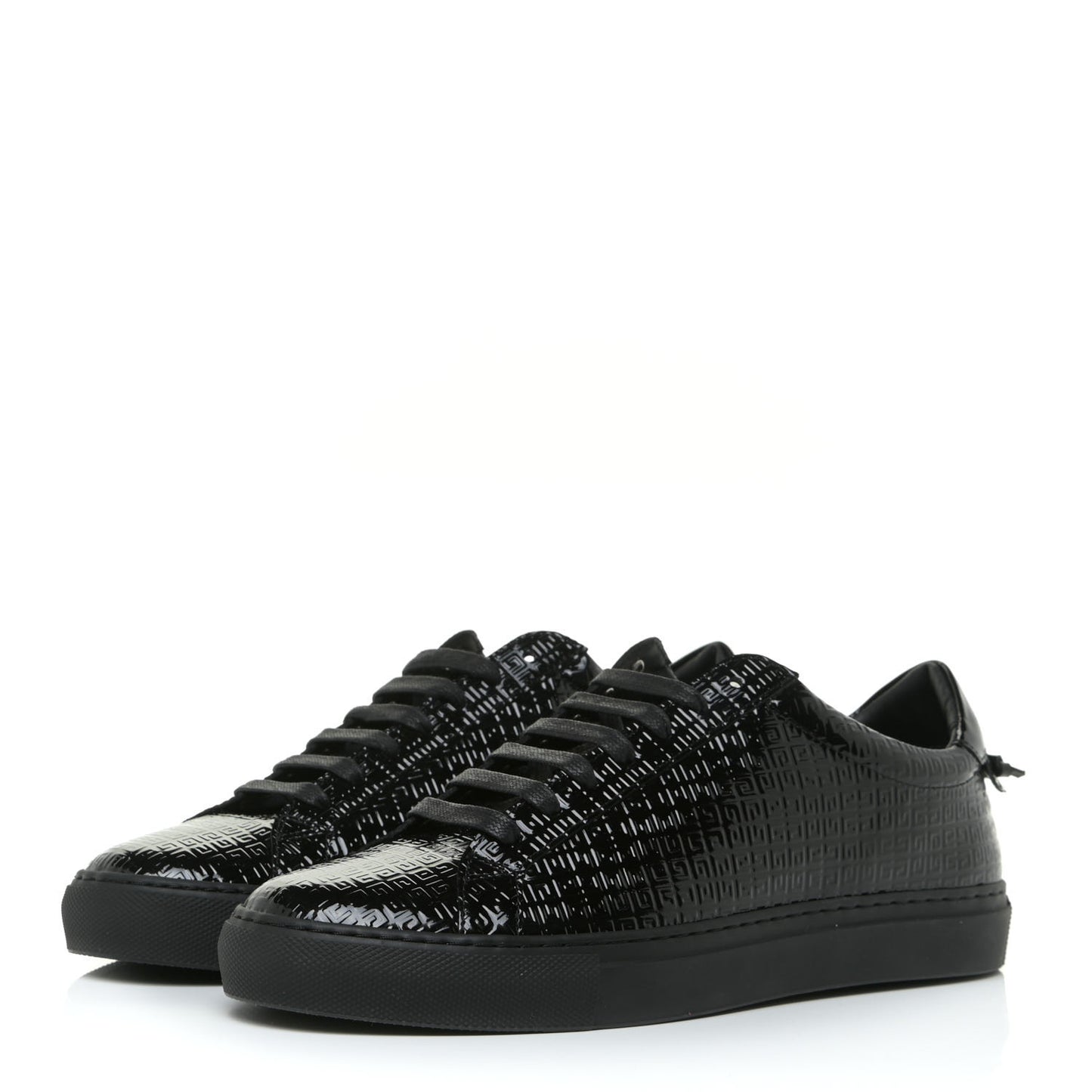 Patent 4G Logo Embossed Womens Urban Street Sneakers 40 Black