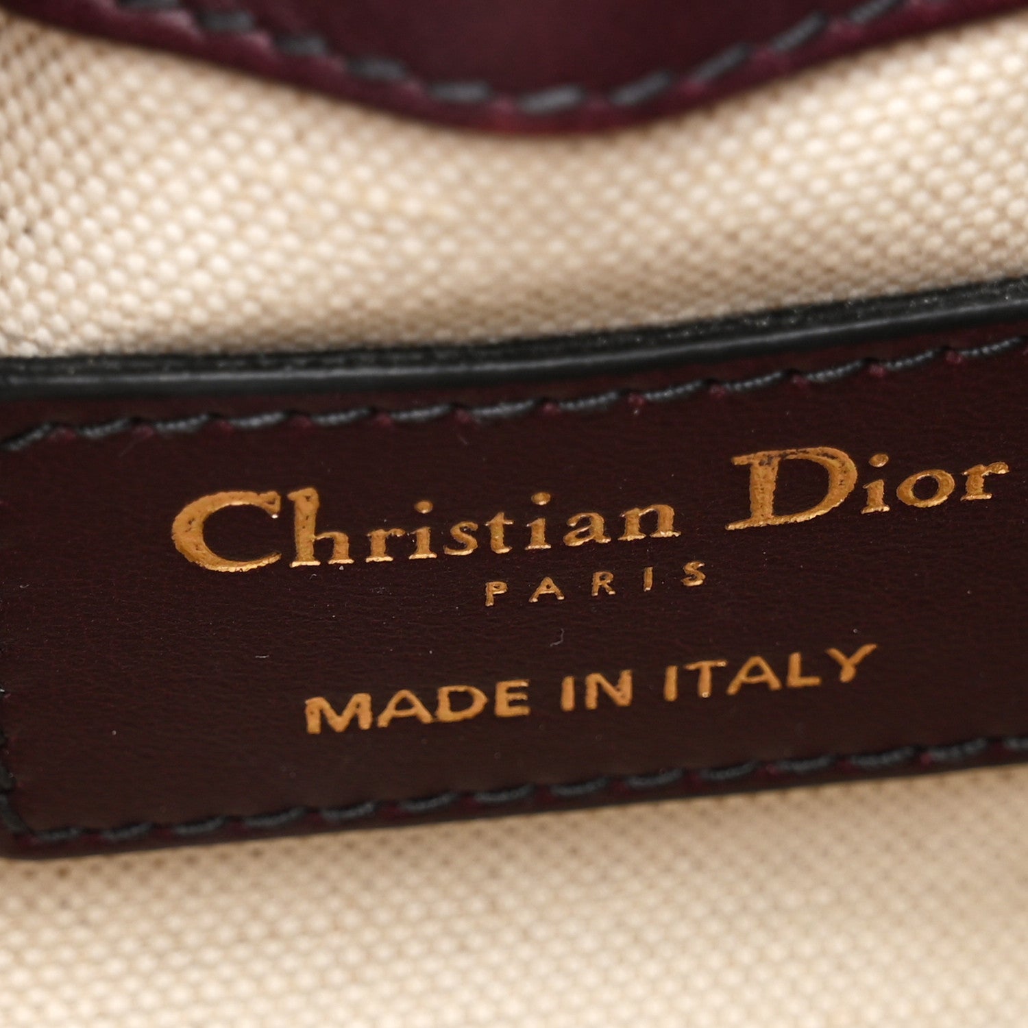 Christian Dior Oblique Drawstring Chain Bucket Bag Burgundy 6 of 11