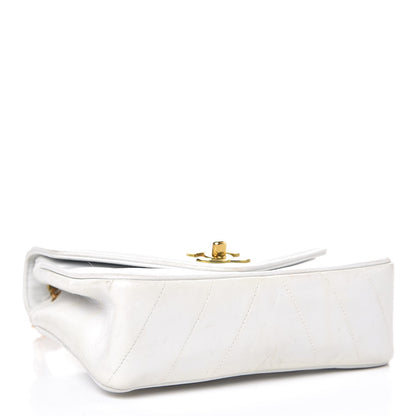 Chanel Lambskin Chevron Quilted Mini Square Flap White 4 of 16