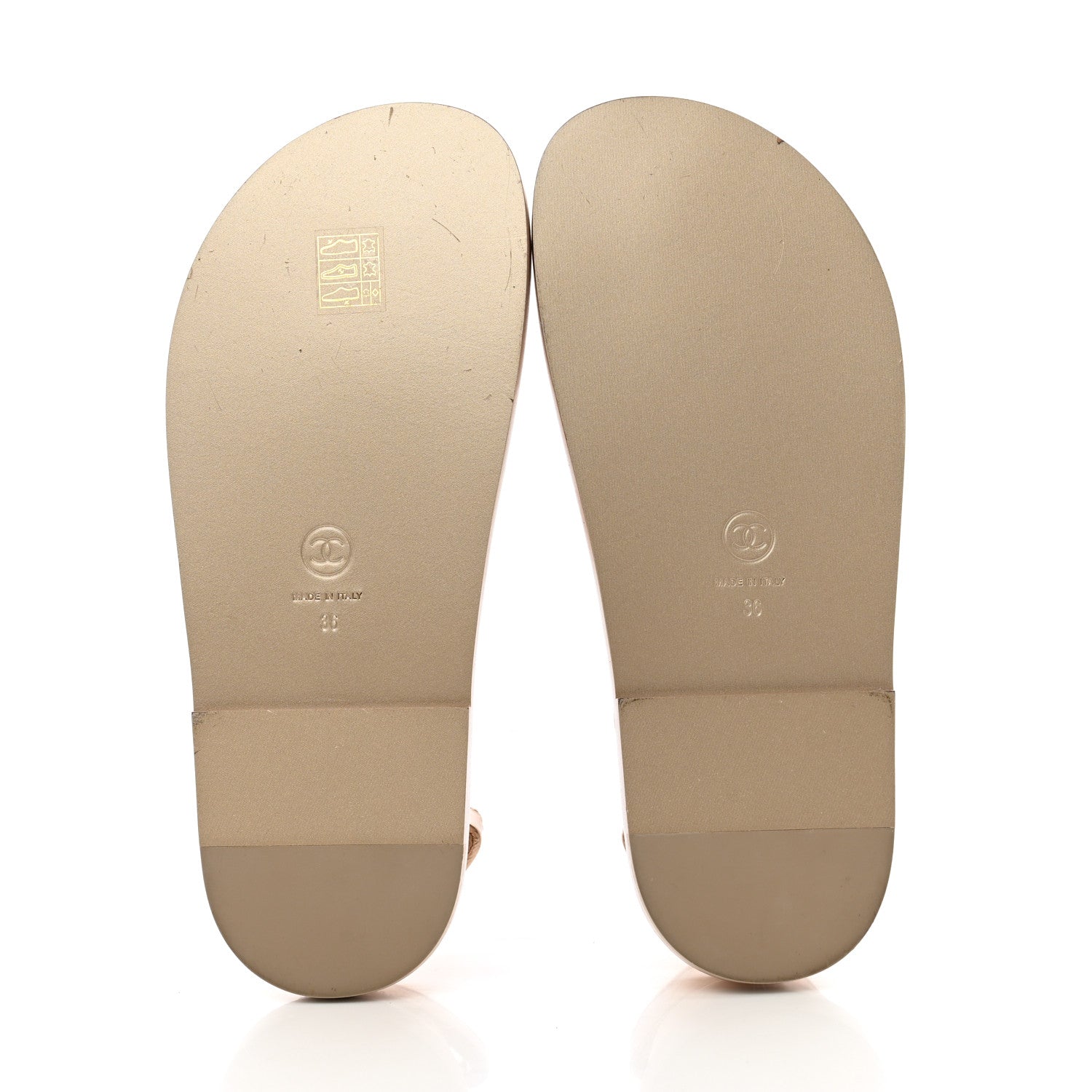 Chanel Iridescent Lambskin Quilted Velcro Dad Sandals 36 Light Bronze 6 of 11