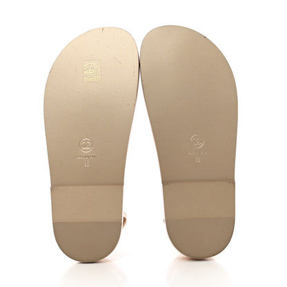 Chanel Iridescent Lambskin Quilted Velcro Dad Sandals 36 Light Bronze 6 of 11