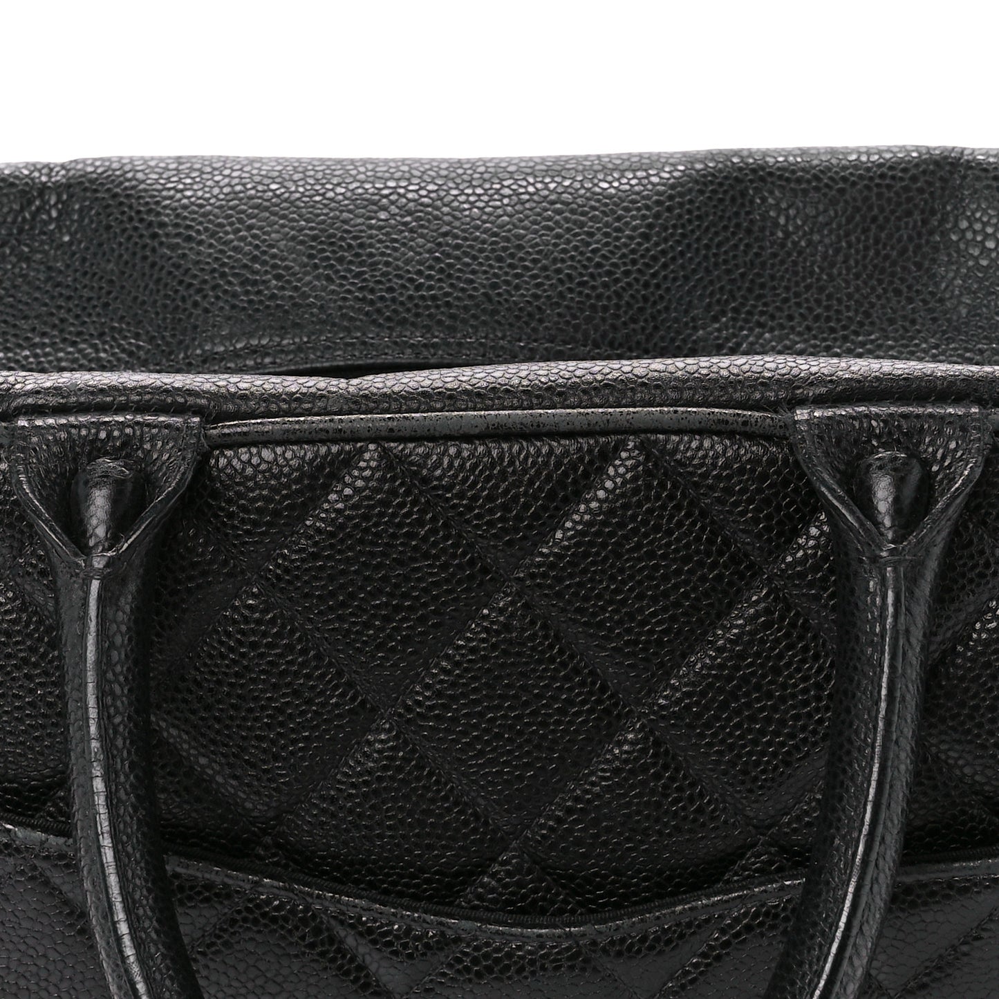 Caviar Quilted Large Bowler Black