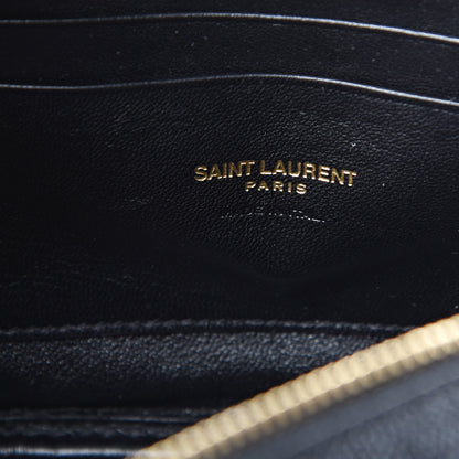 Saint Laurent Grain De Poudre Matelasse Monogram Mini Lou Camera Bag Black 5 of 12