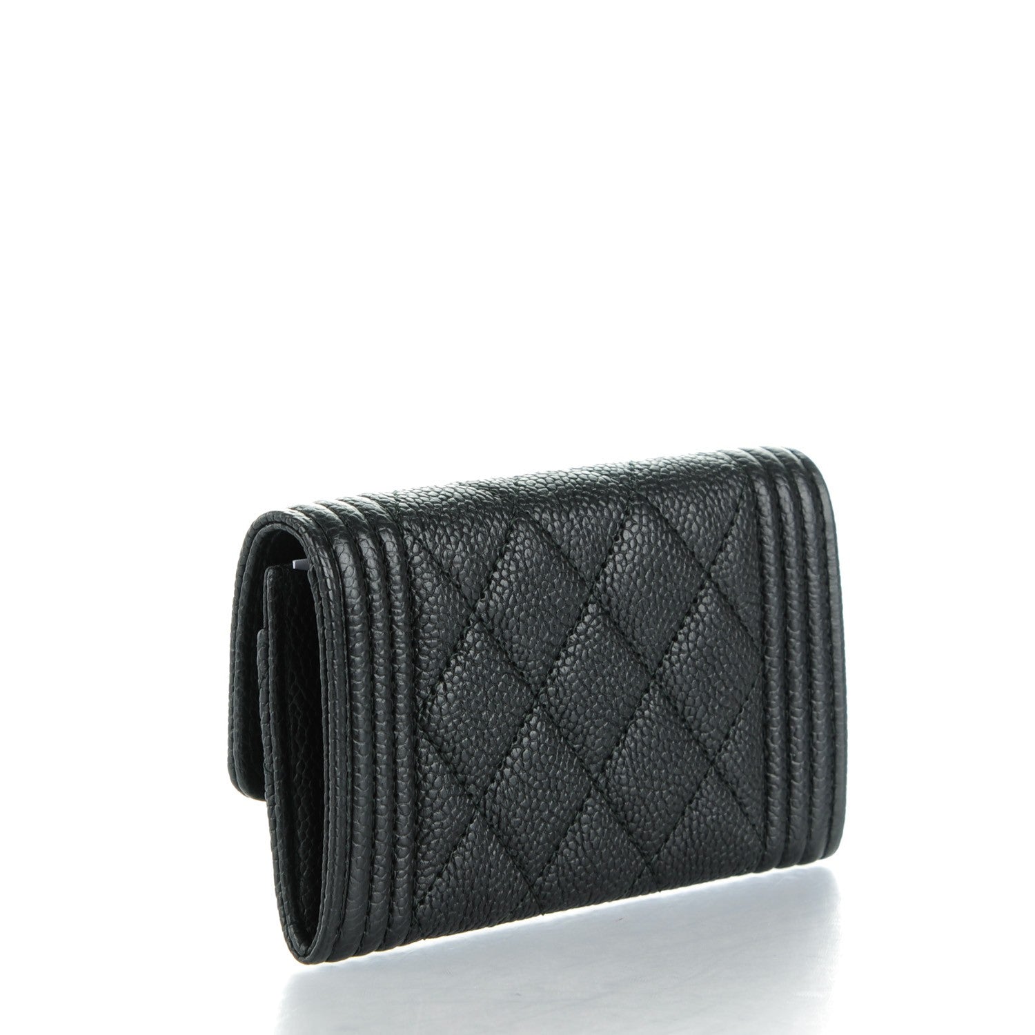 Chanel Caviar Quilted Boy Card Holder Wallet Black 3 of 8