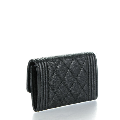 Chanel Caviar Quilted Boy Card Holder Wallet Black 3 of 8