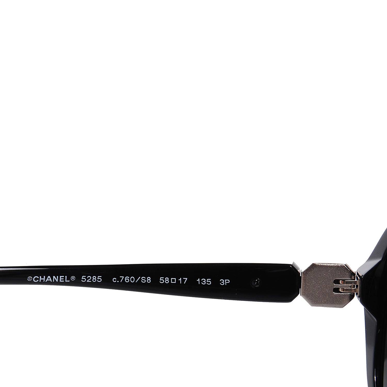 Chanel Acetate Polarized CC Round Sunglasses 5285 Black 4 of 5