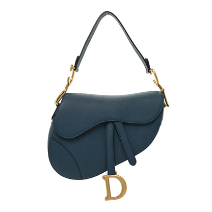 Christian Dior Grained Calfskin Saddle Bag Navy 1 of 9