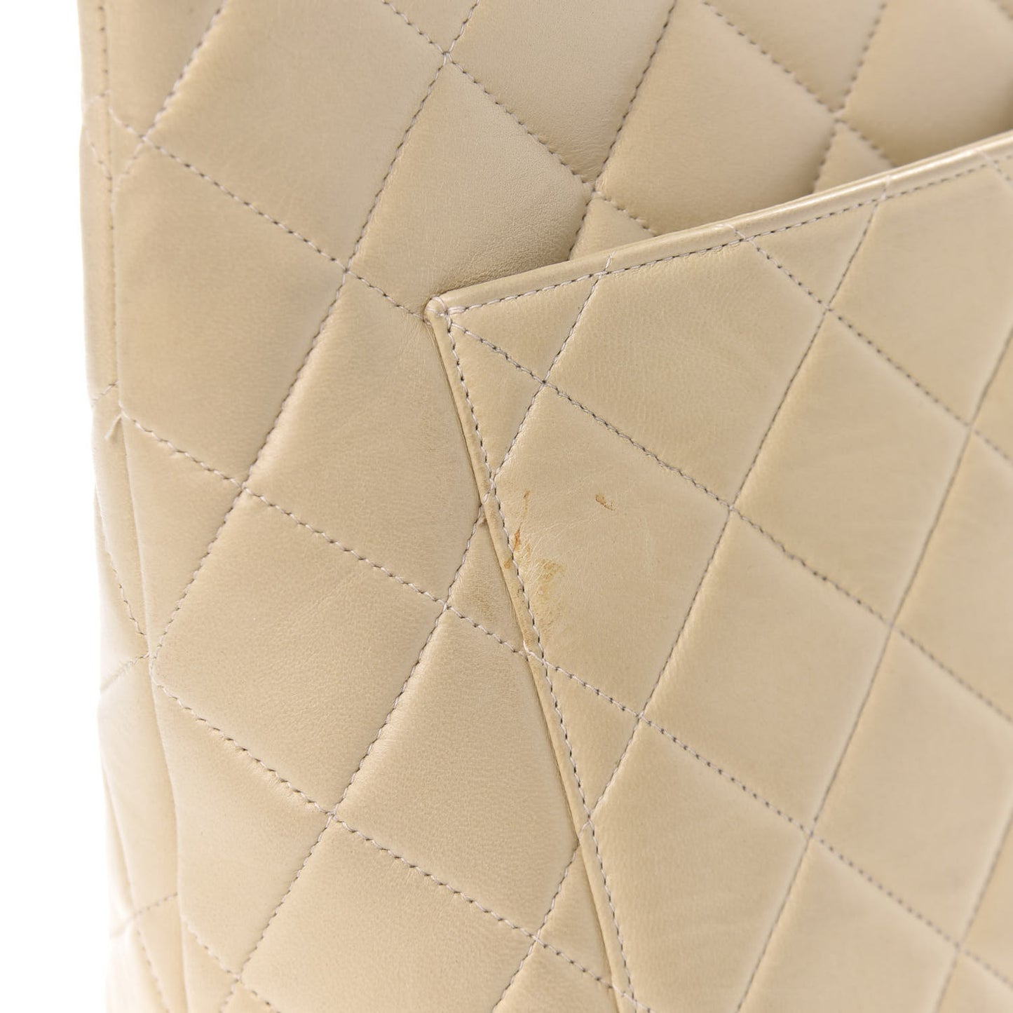 Lambskin Quilted Medallion Tote Light Beige
