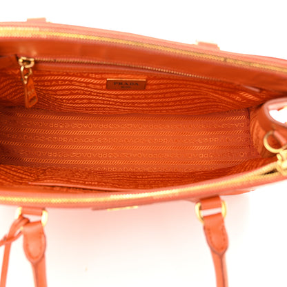 Prada Saffiano Small Galleria Double Zip Tote Papaya 5 of 12