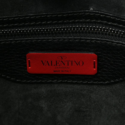 Valentino Garavani Grained Calfskin Turquoise Small Rockstud Rolling Flip-Lock Messenger Black 5 of 11