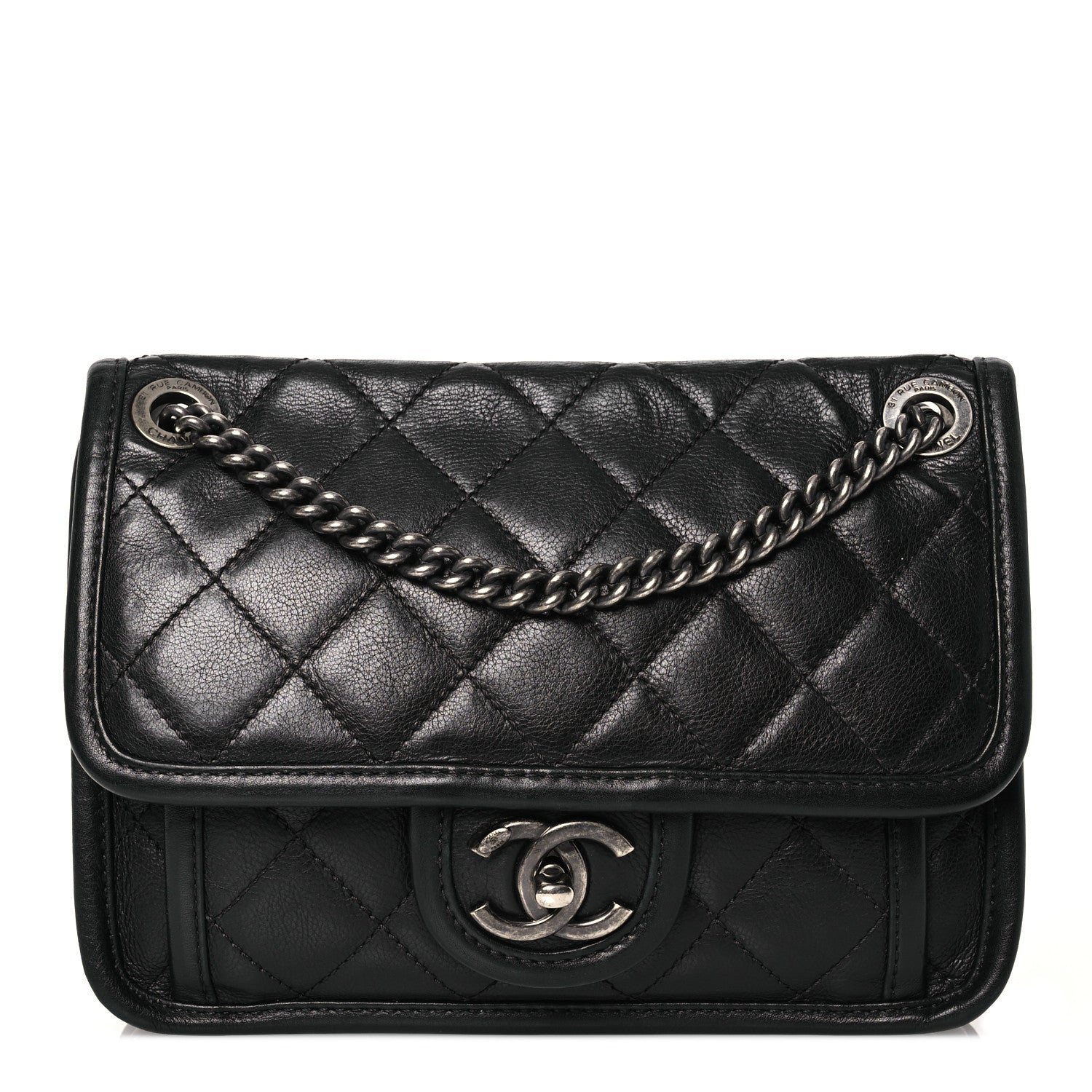 Chanel Calfskin Quilted Mini French Riviera Flap Black 1 of 15