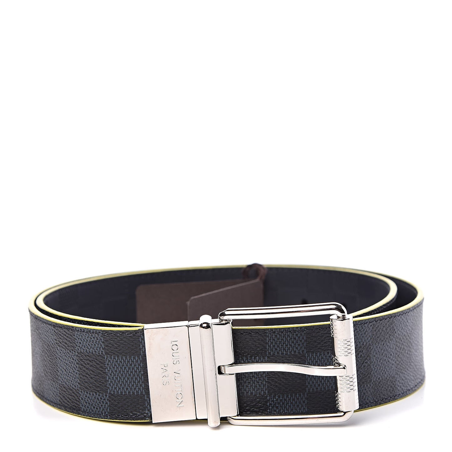 Damier Cobalt Infini Reversible Belt 95 38 Yellow