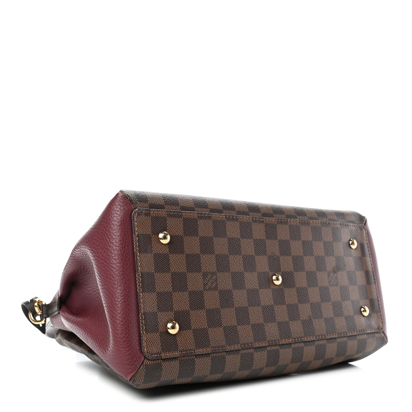 Cuir Taurillon Damier Ebene Normandy Bordeaux