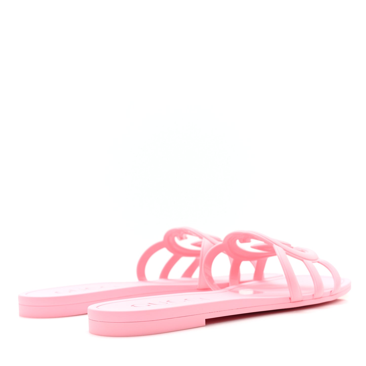 Rubber Interlocking G Womens Slide Sandals 38 Wild Rose