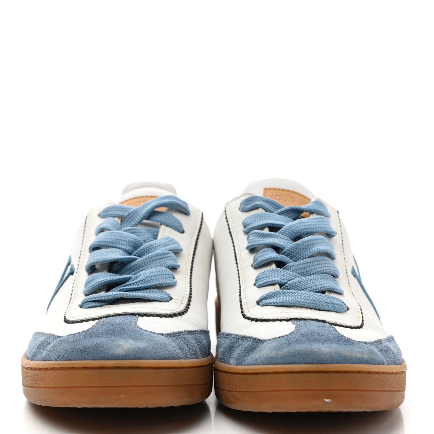 Louis Vuitton Calfskin Frontrow Sneakers 37.5 Blue 2 of 17