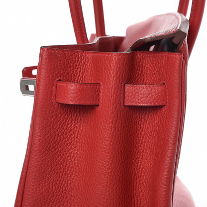 Hermes Taurillon Clemence Birkin 35 Rouge Casaque 14 of 30