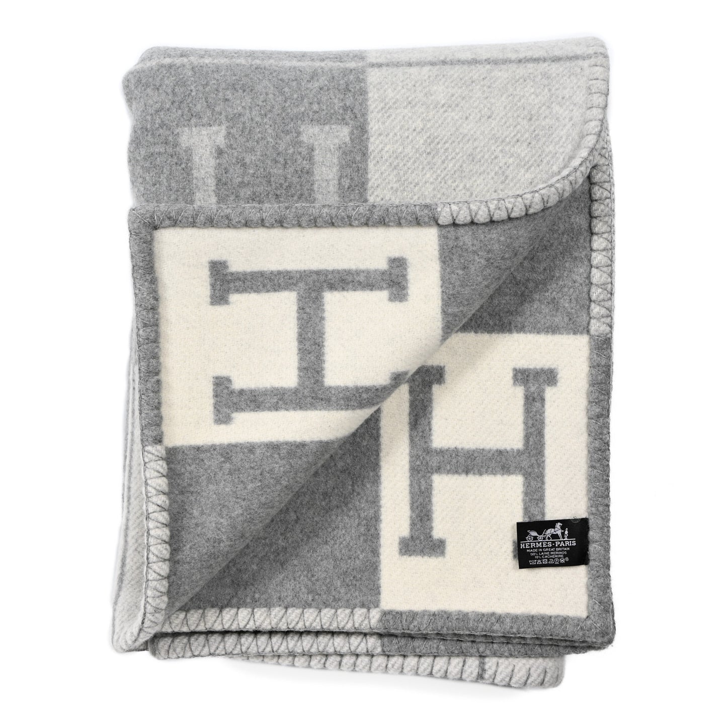 Wool Cashmere Avalon III Blanket Ecru Gris Clair