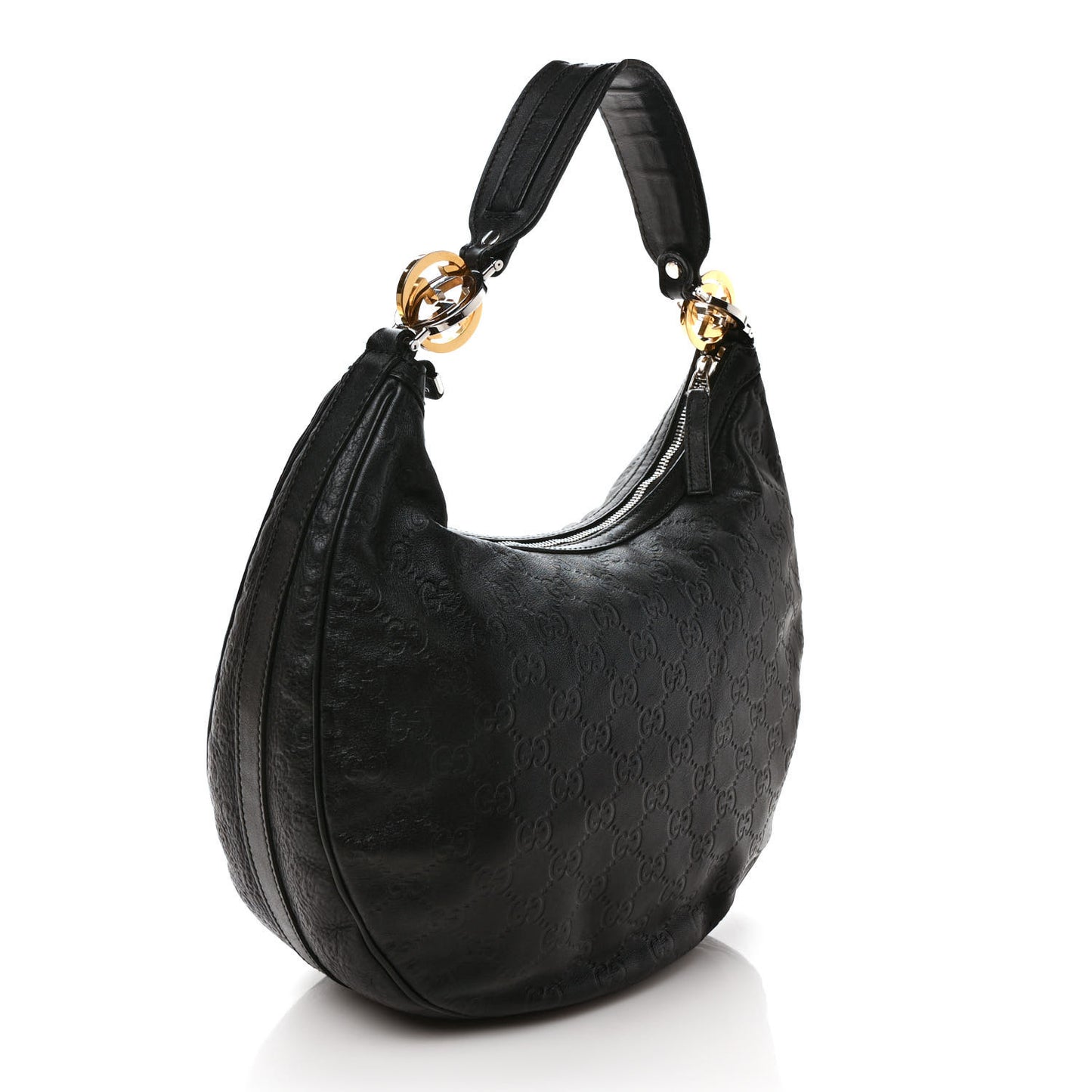 Guccissima Medium GG Twins Hobo Black
