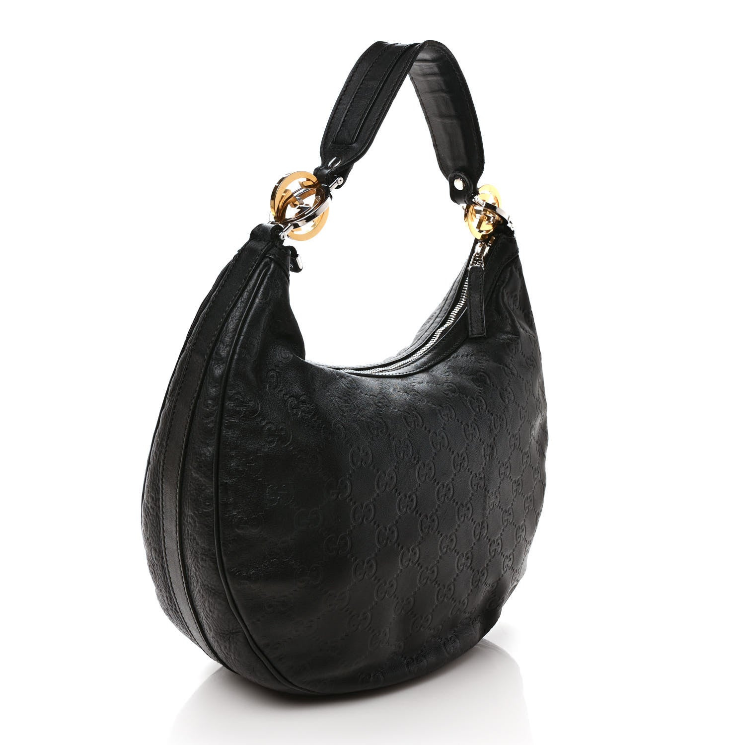 Gucci Guccissima Medium GG Twins Hobo Black 3 of 14