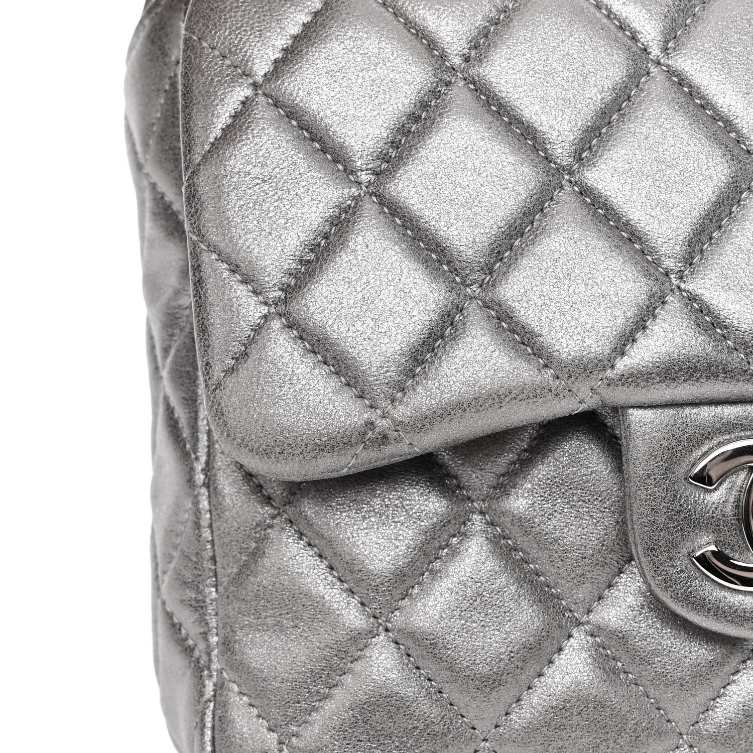 Chanel Metallic Lambskin Quilted Small In Seoul Backpack Dark Silver 10 of 11